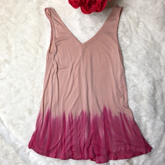 We The Free V Neck Sleeveless Pink Ombré Tank - Picture 2 of 5